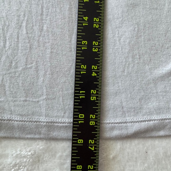 Banana Republic HiNeck Shirt Sleeveless Light Gray Tunic White Trim Viscose - Picture 10 of 13